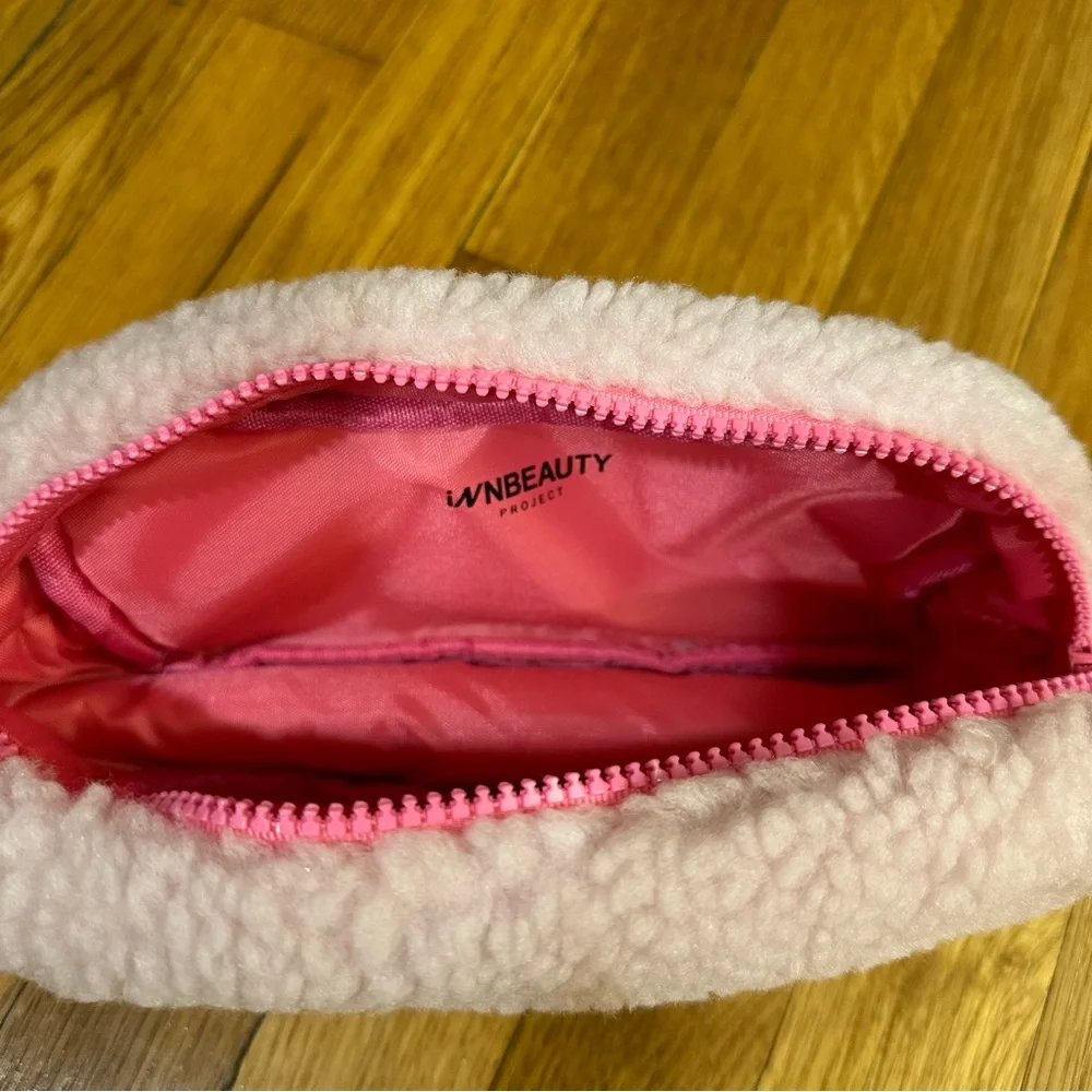 Pink Fleece Pouch / Toiletries Bag